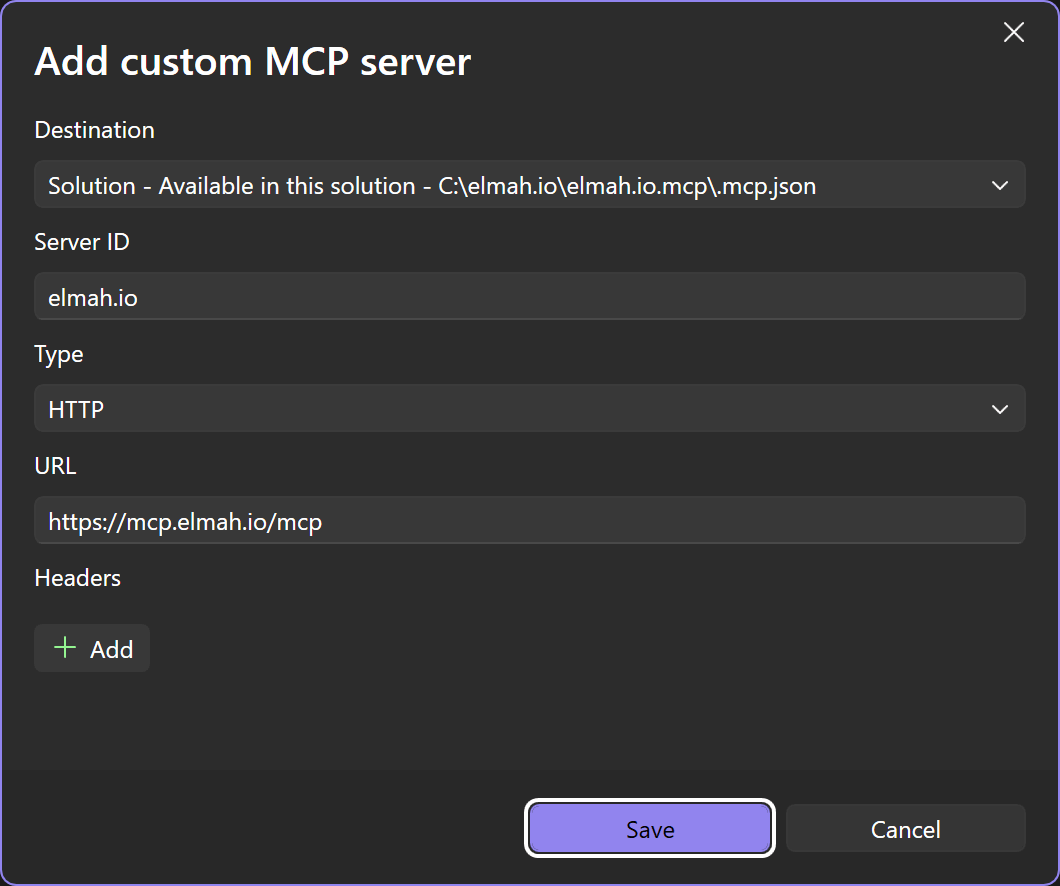 Add custom MCP server